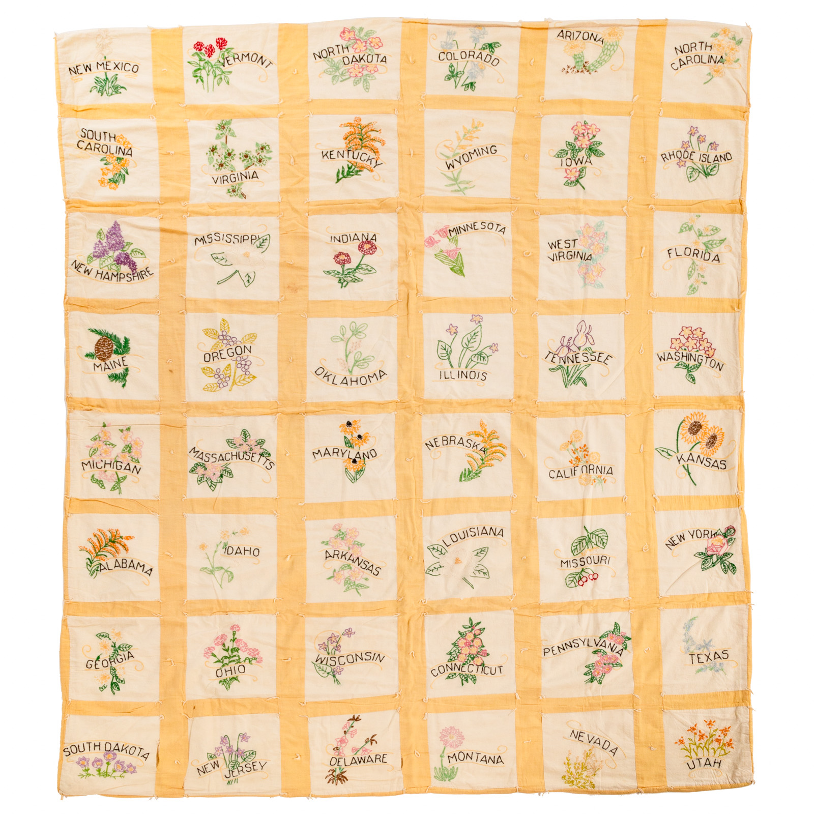 AMERICAN COTTON APPLIQUE 48 STATE