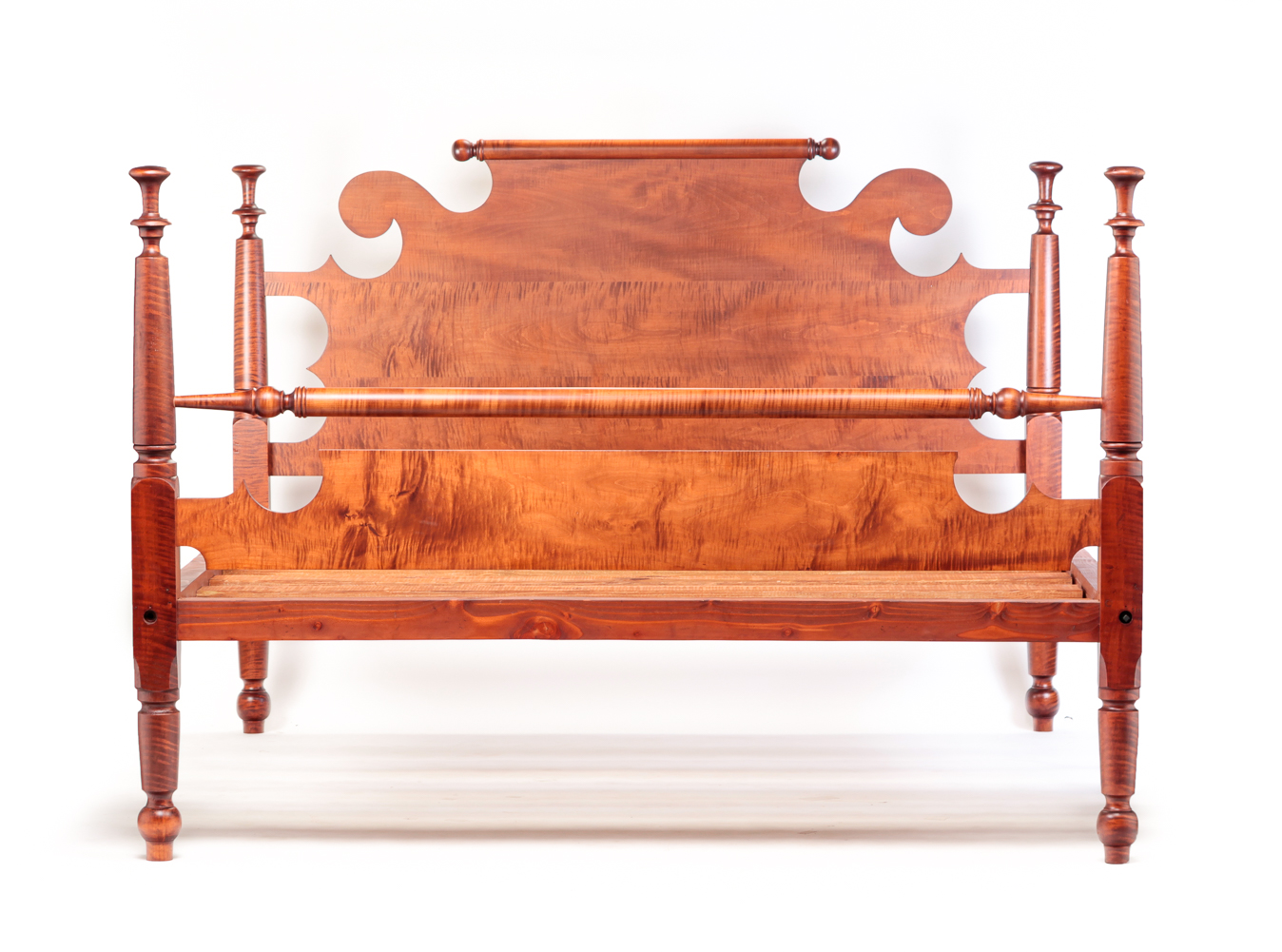 AMERICAN CURLY MAPLE KING SIZE BED.