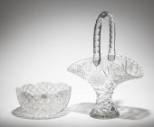 AMERICAN CUT GLASS BOWL AND BA