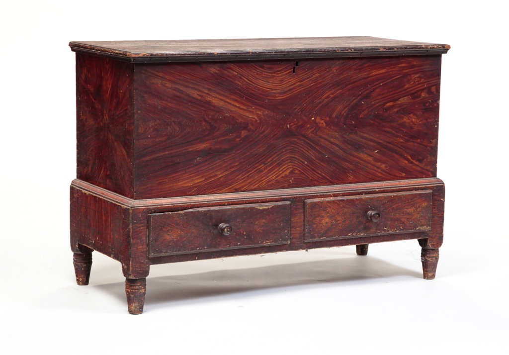 AMERICAN DECORATED BLANKET CHEST.