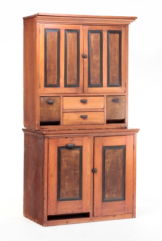 AMERICAN DECORATED HOOSIER CABINET.