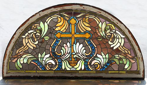AMERICAN DEMI LUNE STAINED GLASS