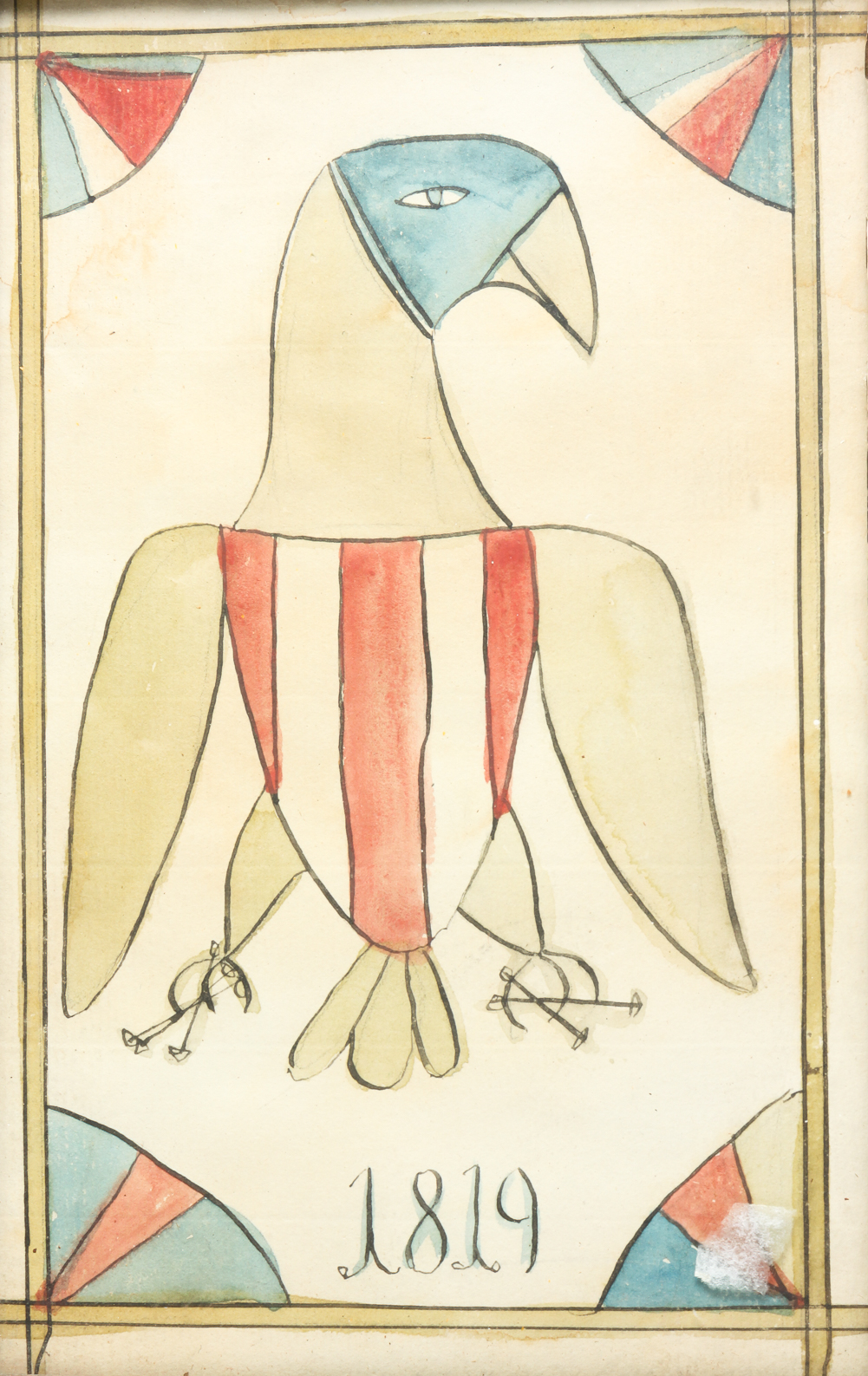 AMERICAN EAGLE FOLKSY WATERCOLOR.