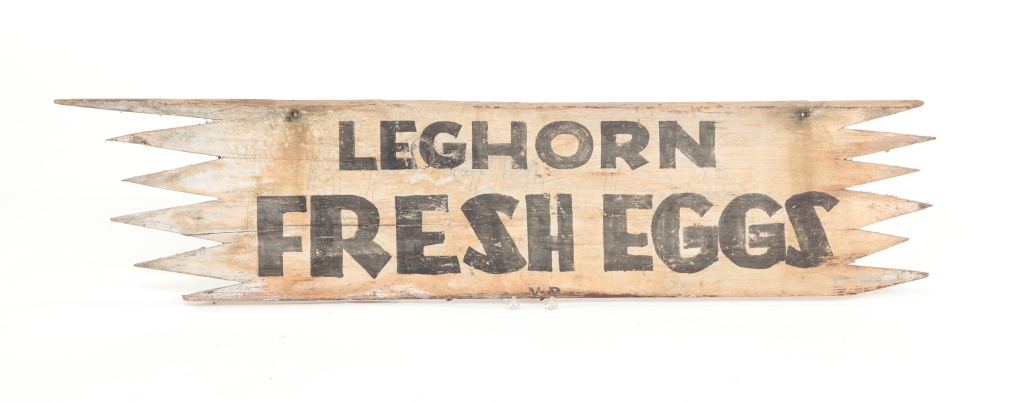 AMERICAN "EGGS" ADVERTISING SIGN.