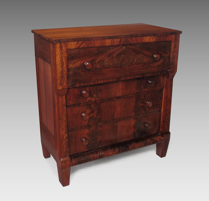 AMERICAN EMPIRE 4 DRAWER DRESSER: