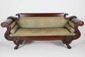 AMERICAN EMPIRE CARVED MAHOGAN