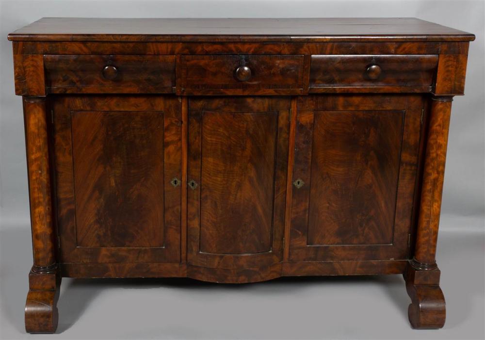 AMERICAN EMPIRE MAHOGANY SIDEBOARD,