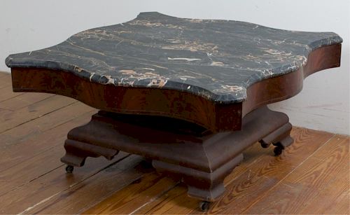 AMERICAN EMPIRE MARBLE TOP COFFEE