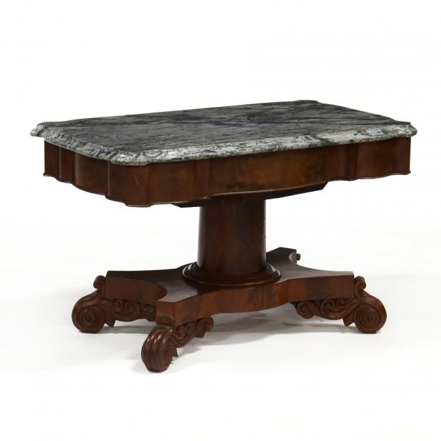 AMERICAN EMPIRE MARBLE TOP MAHOGANY