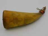 AMERICAN ENGRAVED POWDER HORN.
