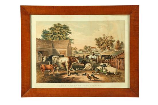AMERICAN FARM YARD-EVENING BY