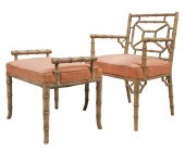 AMERICAN FAUX BAMBOO ARMCHAIR