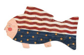 AMERICAN FLAG FISH FOLK ART, S