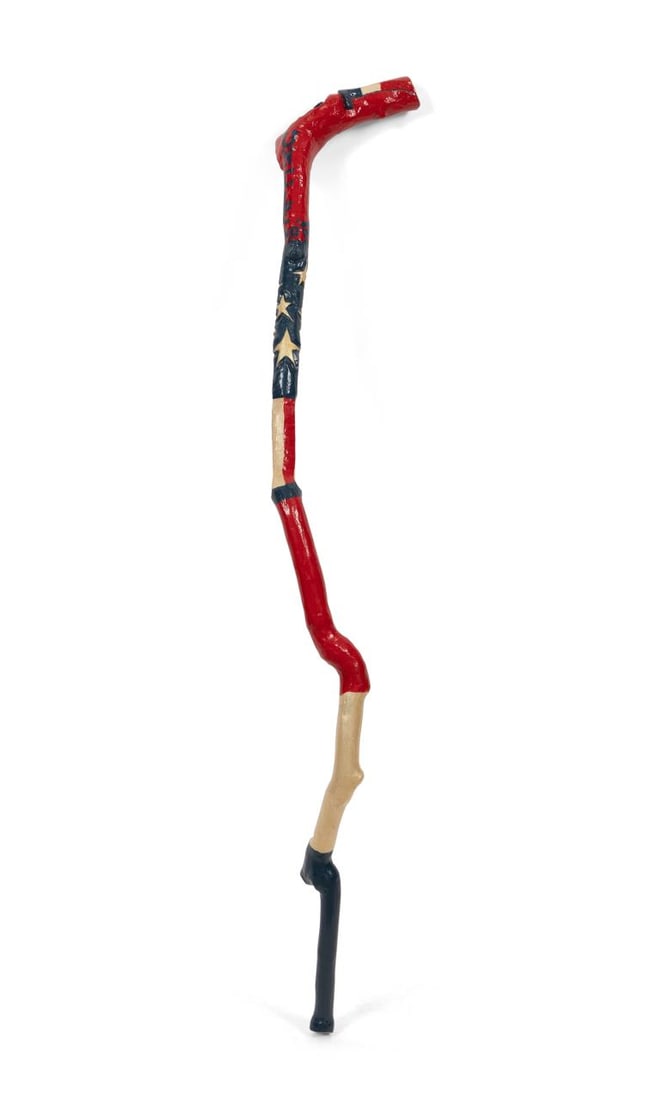 AMERICAN FLAG 'UNCLE WHO?' FOLK ART