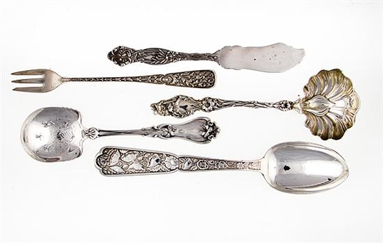 American floral pattern sterling