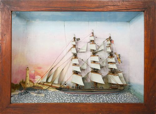 AMERICAN FOLK ART CLIPPER SHIP