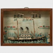 AMERICAN FOLK ART HALF HULL SH