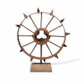 AMERICAN FOLK ART IRON WHEEL S