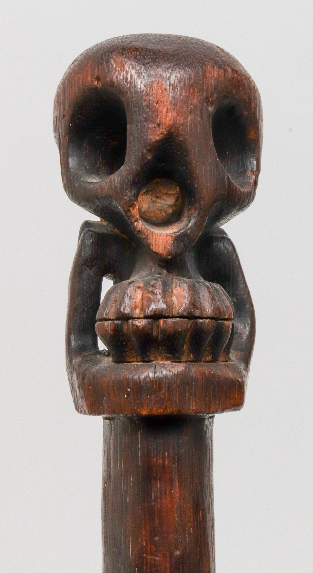 AMERICAN FOLK ART MEMENTO MORI WOOD