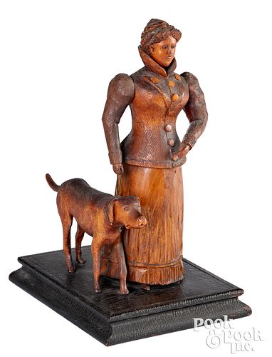 AMERICAN FOLK ART PINE FIGURE OF
