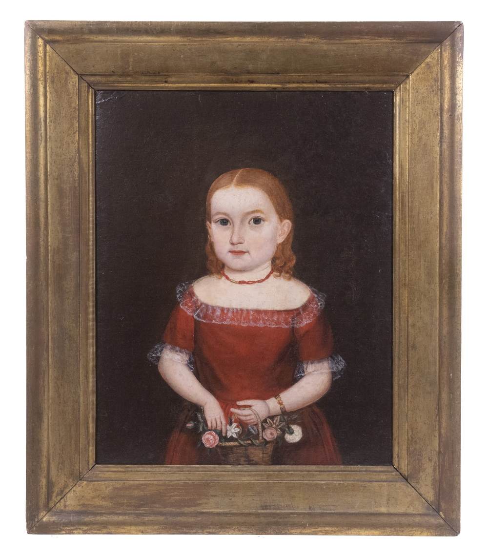 AMERICAN FOLK ART PORTRAIT CIRCA
