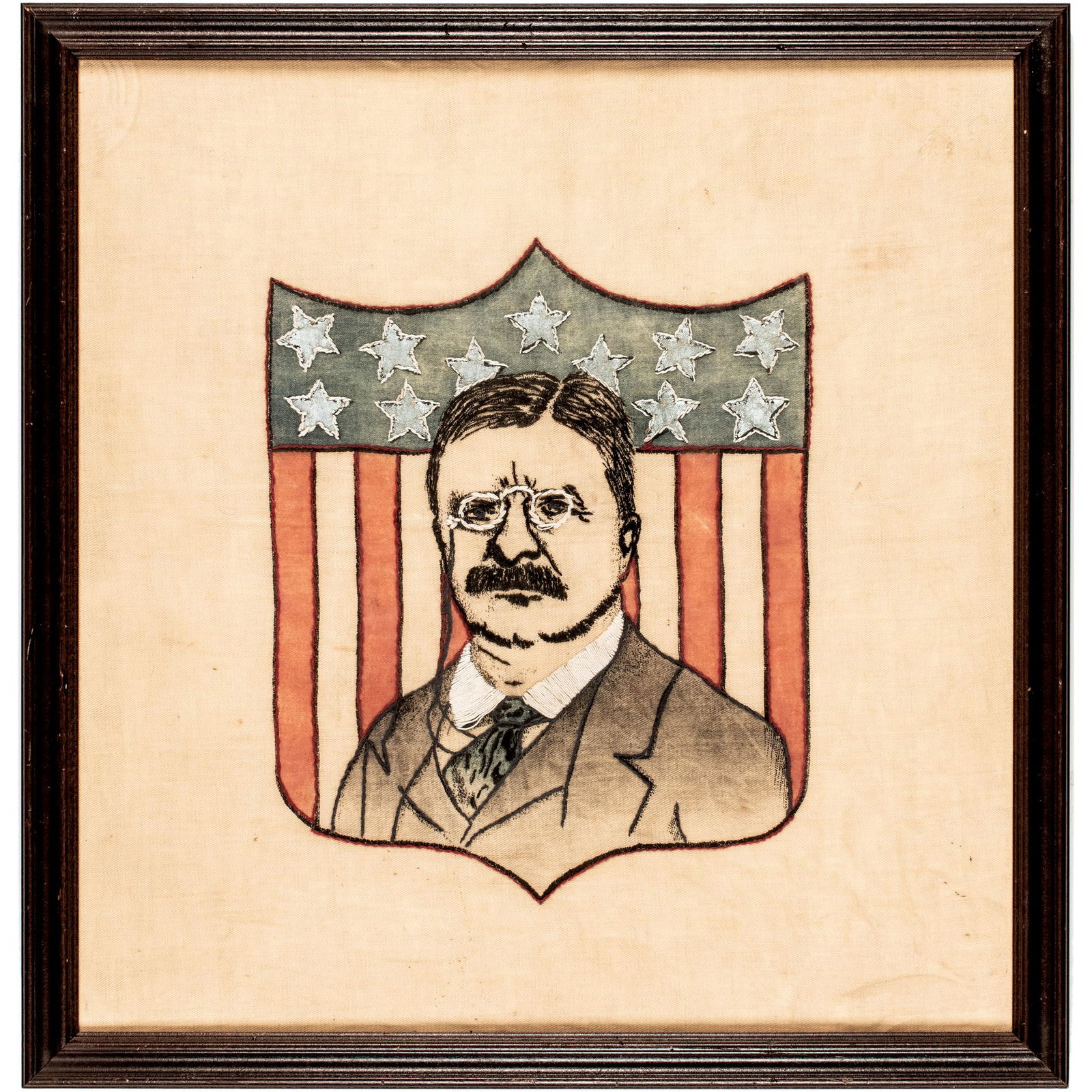 AMERICAN FOLK ART PORTRAIT OF