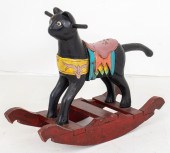 AMERICAN FOLK ART ROCKING CAT,