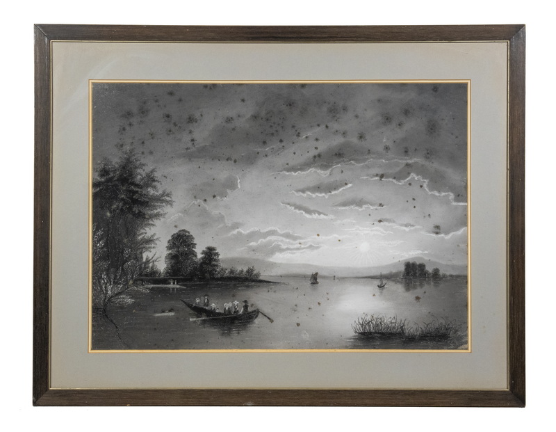 AMERICAN FOLK ART SANDPAPER DRAWING