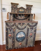 AMERICAN FOLK ART SHELL ENCRUS