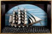 AMERICAN FOLK ART SHIP SHADOWB