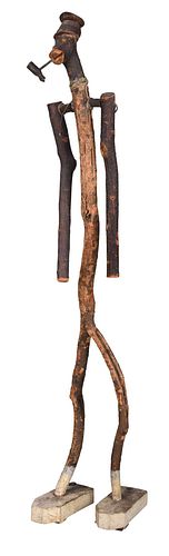 AMERICAN FOLK ART STANDING WOODEN