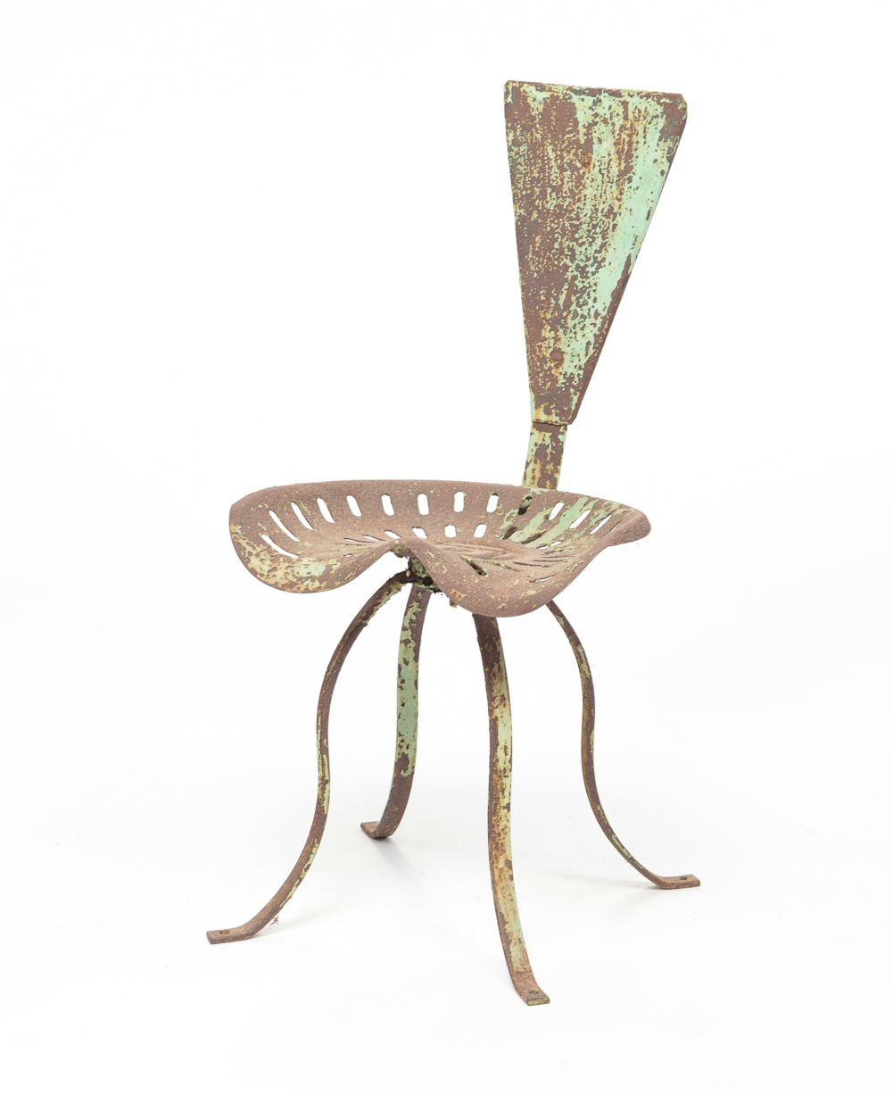 AMERICAN FOLKSY METAL GARDEN CHAIR.