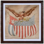 AMERICAN FRAMED EAGLE AND SHIE