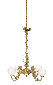 AMERICAN GILT-BRASS FOUR-LIGHT