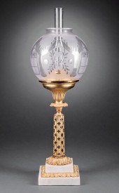 AMERICAN GILT BRASS SOLAR LAMP