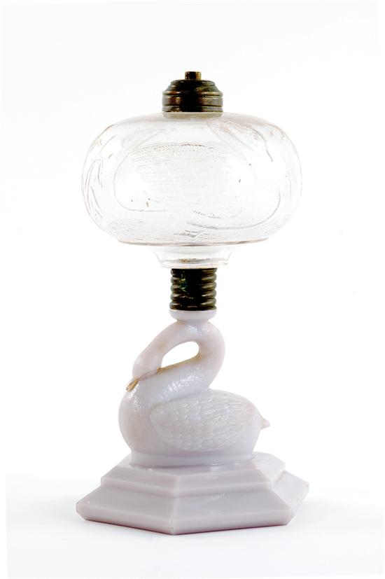 American glass oil lamp circa