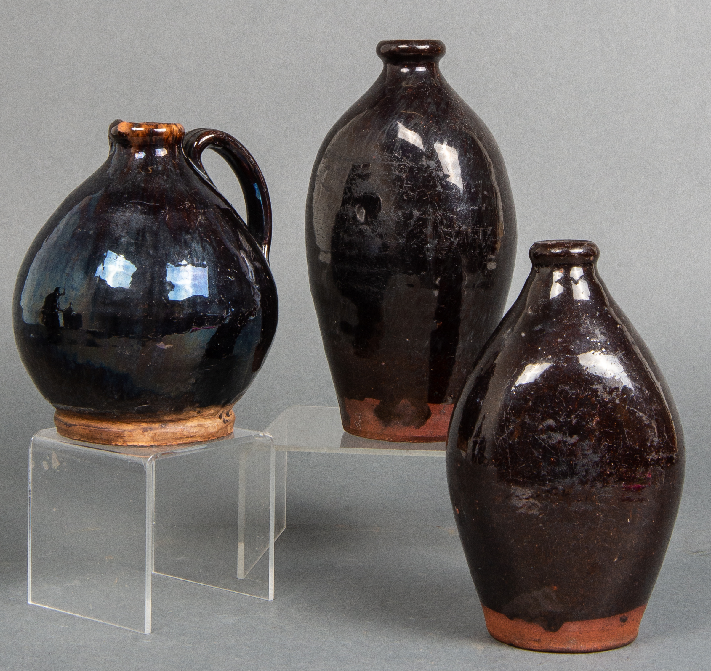 AMERICAN GLAZED REDWARE VASES &
