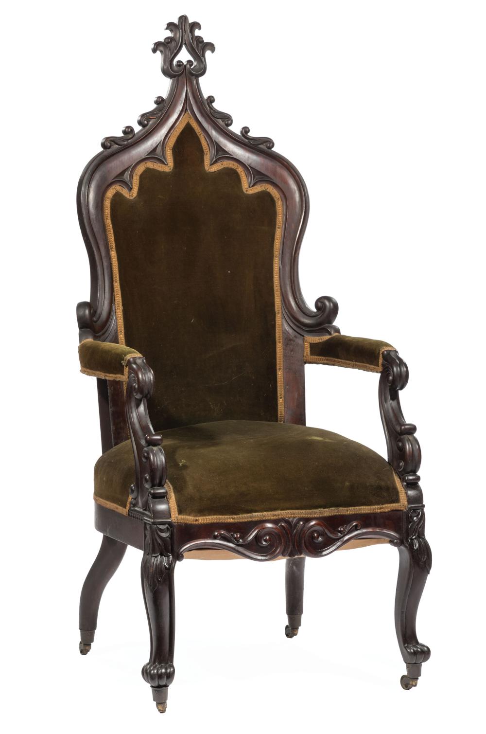 AMERICAN GOTHIC CARVED MAHOGANY