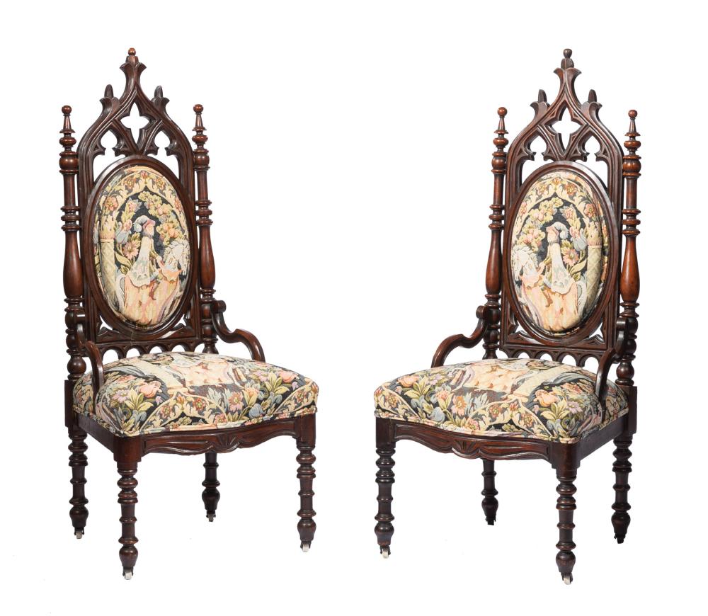 AMERICAN GOTHIC CARVED MAHOGANY