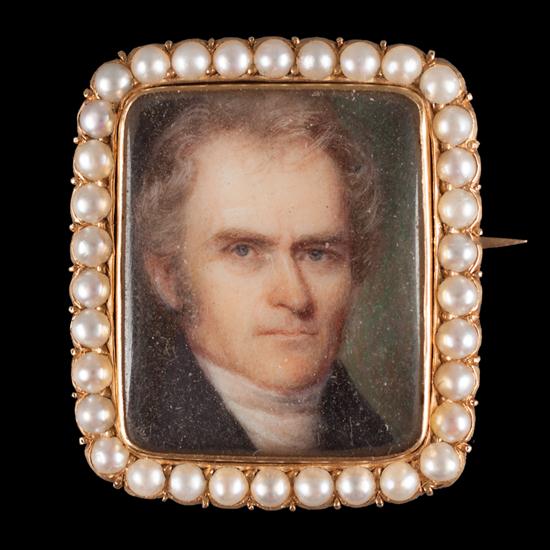 American Gouache on ivory miniature