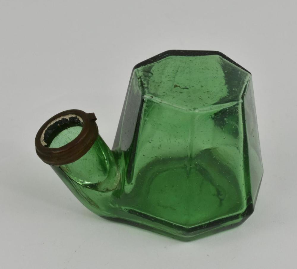 AMERICAN GREEN GLASS TEA KETTLE