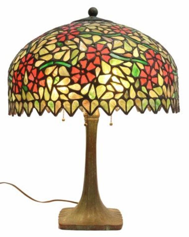 AMERICAN HANDEL FLORAL LEADED GLASS
