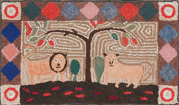 American hooked rug 20th c.