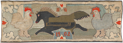 American hooked rug dated 1902