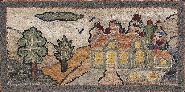 American hooked rug early 20th c.