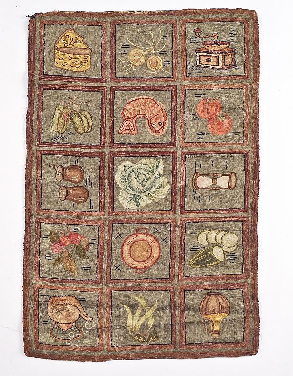 American hooked rug early 20th c.