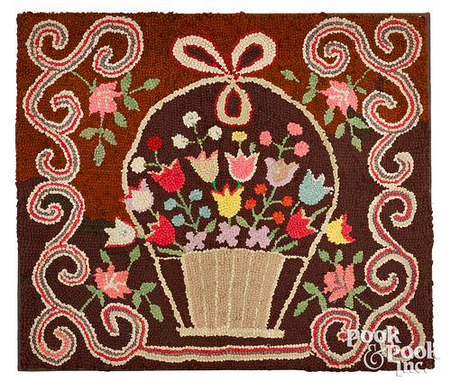 AMERICAN HOOKED RUG, EARLY 20TH