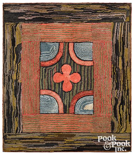AMERICAN HOOKED RUG, LATE 19TH