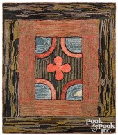 AMERICAN HOOKED RUG, LATE 19TH