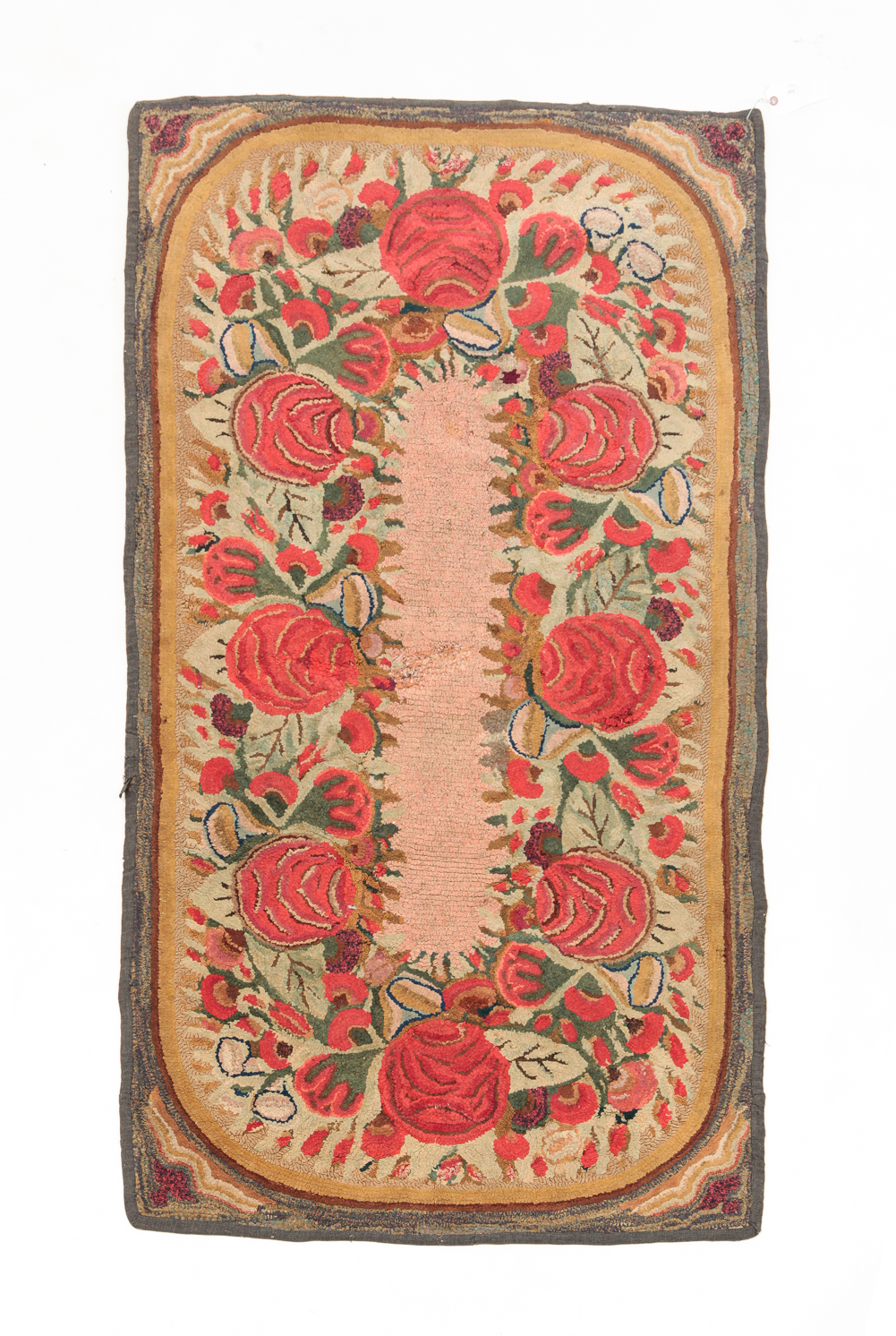 AMERICAN HOOKED RUG. Mid 20th